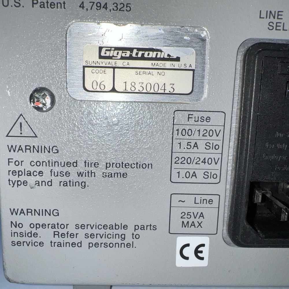 GIGATRONICS 8542B UNIVERSAL RF POWER METER - Version 3.27 Options 02/04