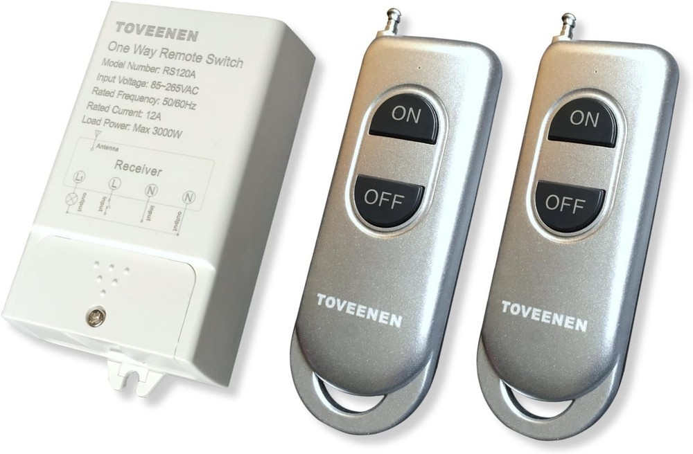 Wireless Switch 400Ft Long Range Wide Voltage 85~265V Large Load Remote Control