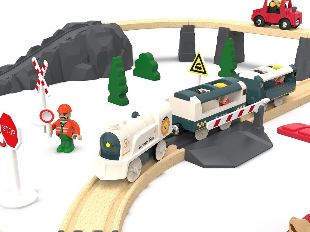Battery Powered Train Set for Railway System, Electric Small, White