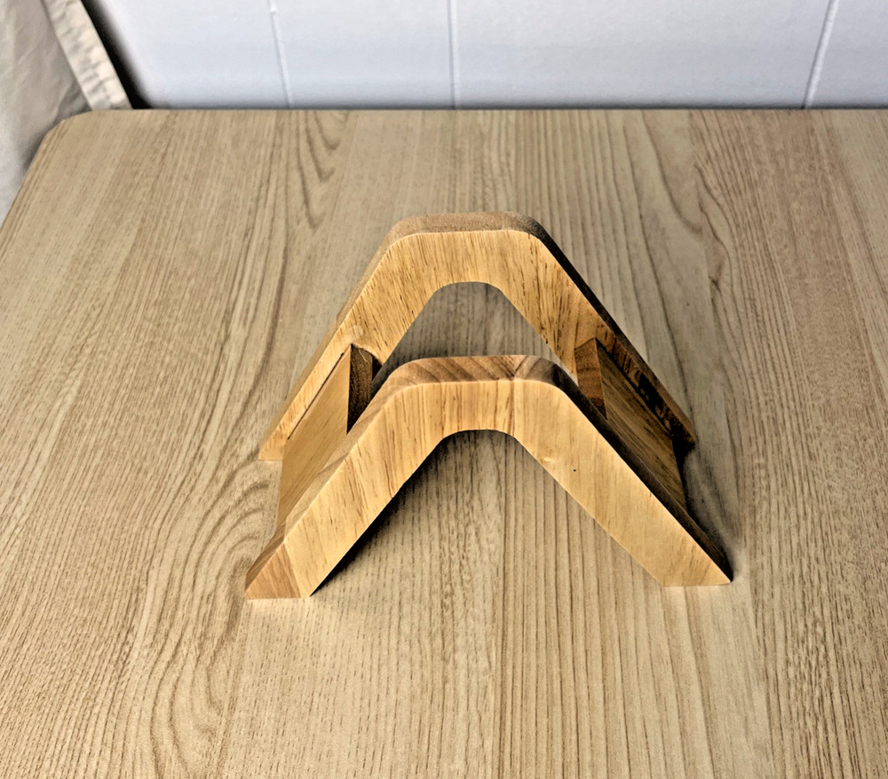 Natural Wood Cone Coffee Filter Organizer Holder