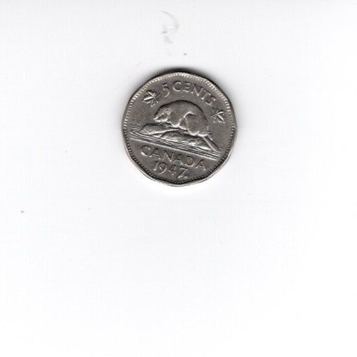 1947 "Maple Leaf" Canadian Nickel Very Nice Condition