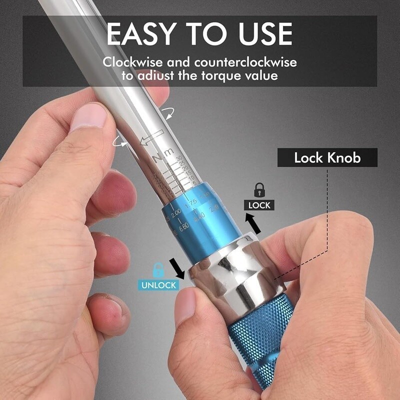 Adjustable Open End Torque Wrench 5-30Nm Click Torque Tool HVAC Mini Split Blue