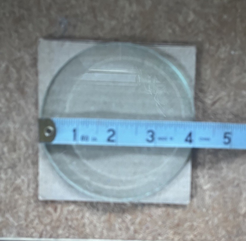 4” Clear Glass Round Bevels.