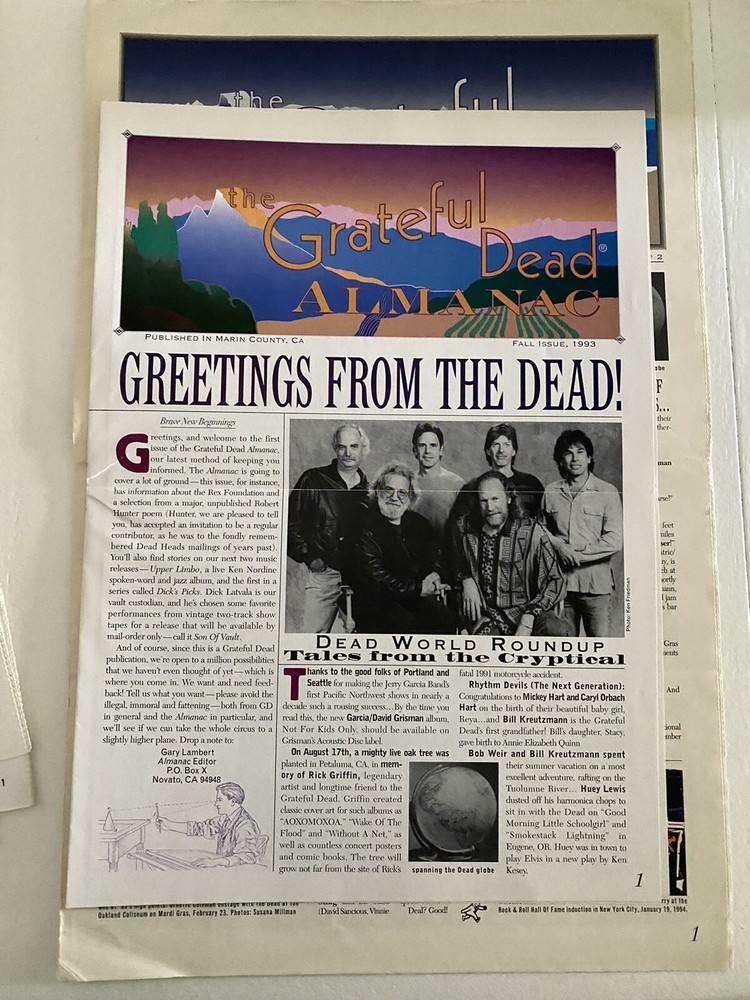 Grateful Dead Almanac Lot Of 9 Issues