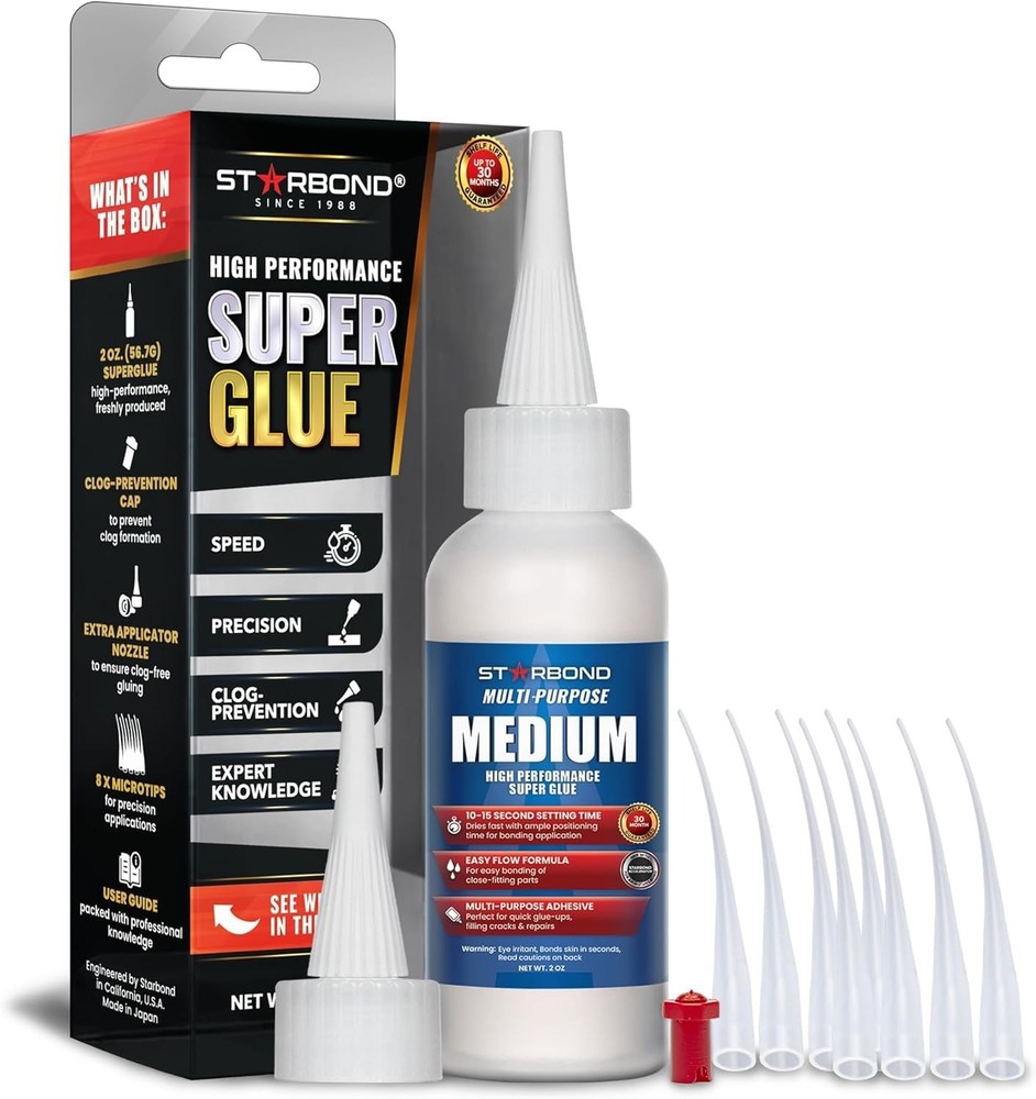 Medium Super Glue Pro Kit (2 oz) – Strong, Fast, All-Purpose CA Glue