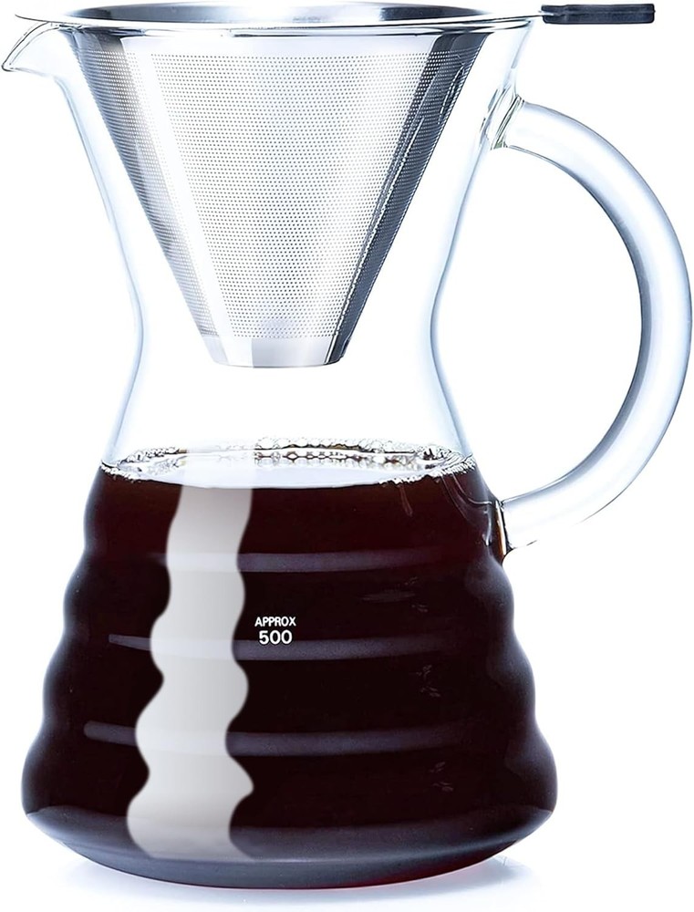- Pour Over Coffee Maker with Permanent Stainless Filter 32 fl oz=