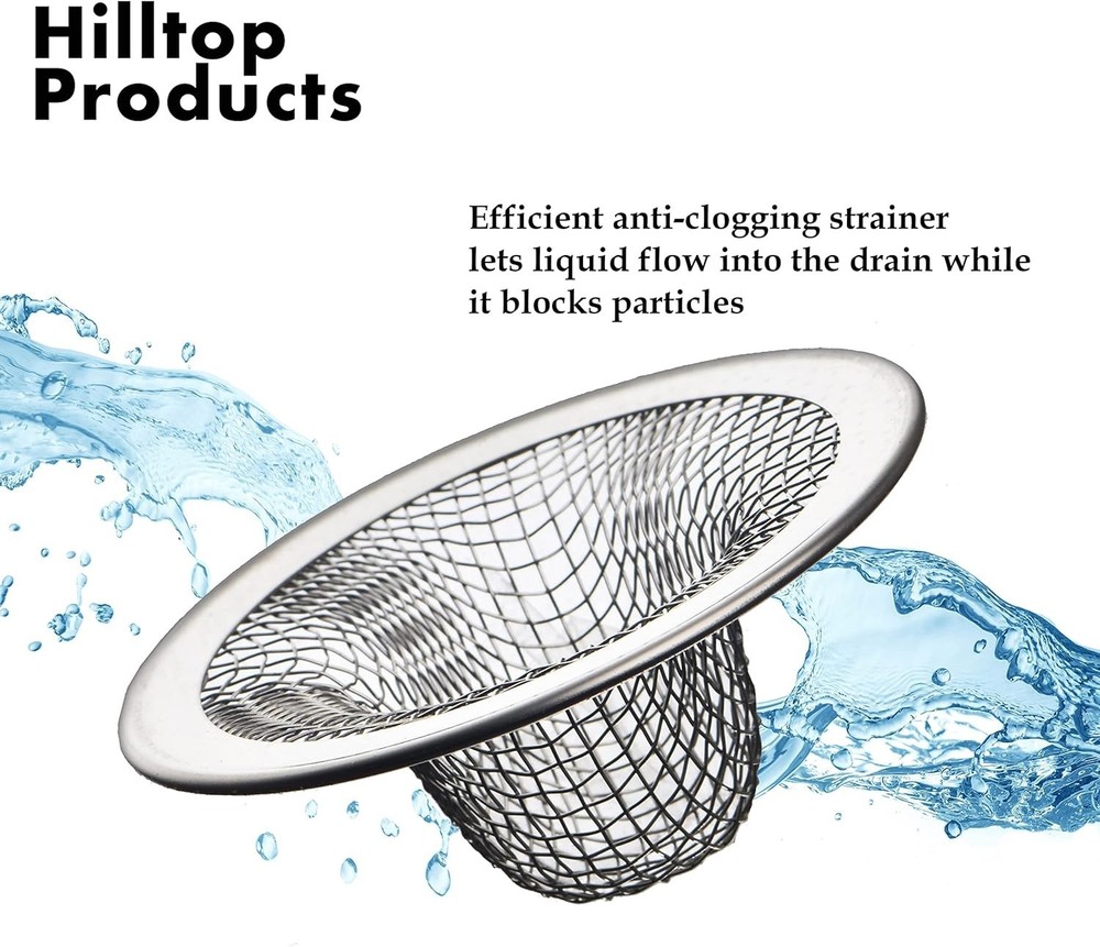 Efficient Mesh Sink Strainers - Rust Resistant 2.125" Hair Catchers, 6 Pack