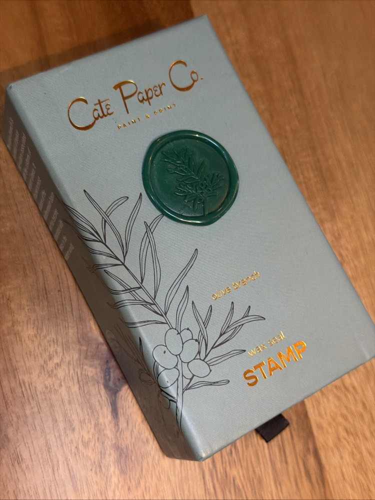 Cate Paper Co Olive Sprig Brass Wax Stamp