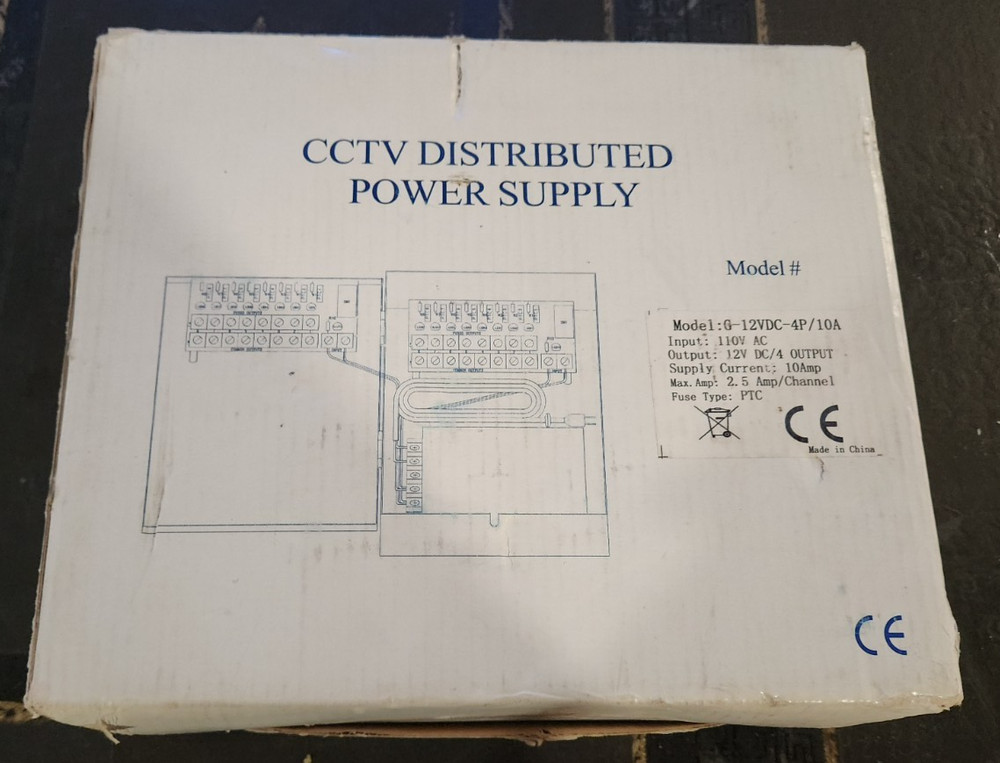 CCTV Distributed Power Supply - Model G-12VDC-4P/10A - New Open Box