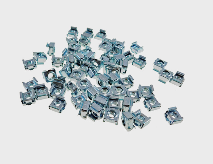50 Pack 1/4-20 Self-Retaining Cage Nuts - 3/8" Panel Hole Size     BFC7988-1420