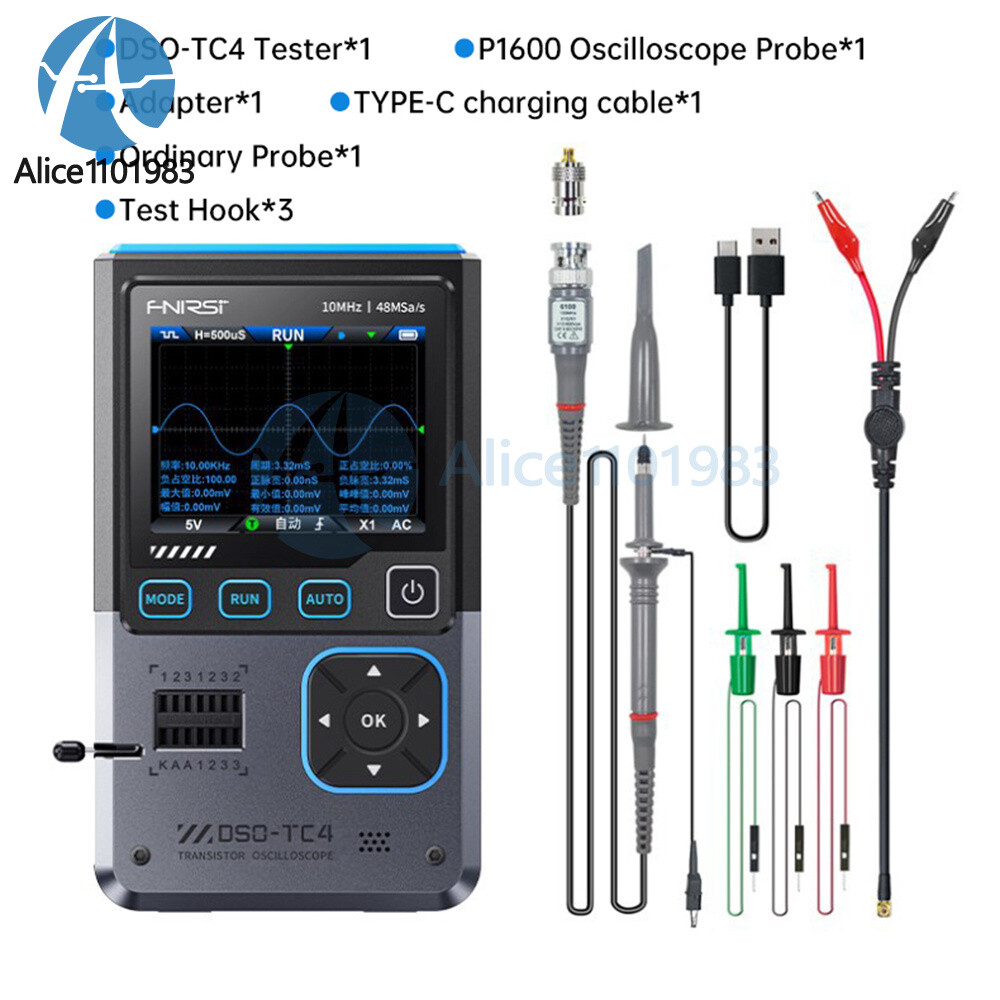 DSO-TC4 Oscilloscope 10MHz 48Ms/s Transistor Tester Electronics Component Tester