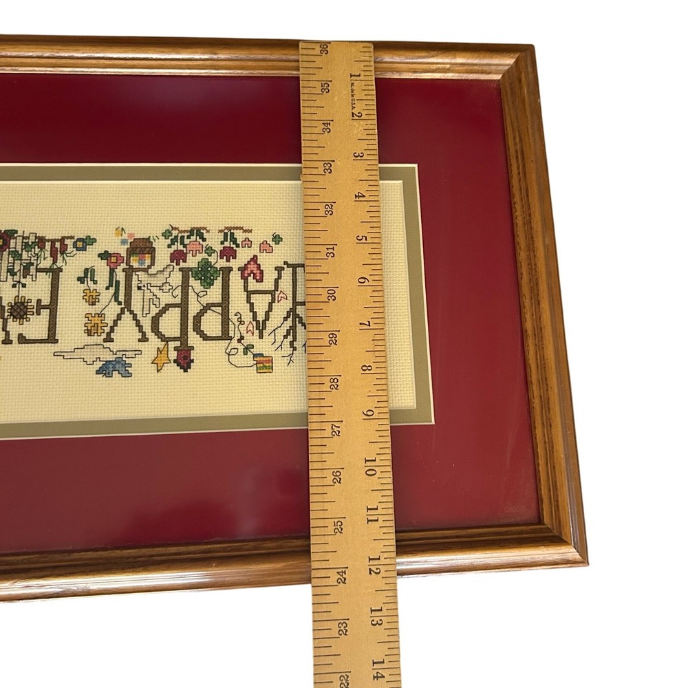 Imaginating Happy Everything Cross Stitch Diane Arthurs finished framed