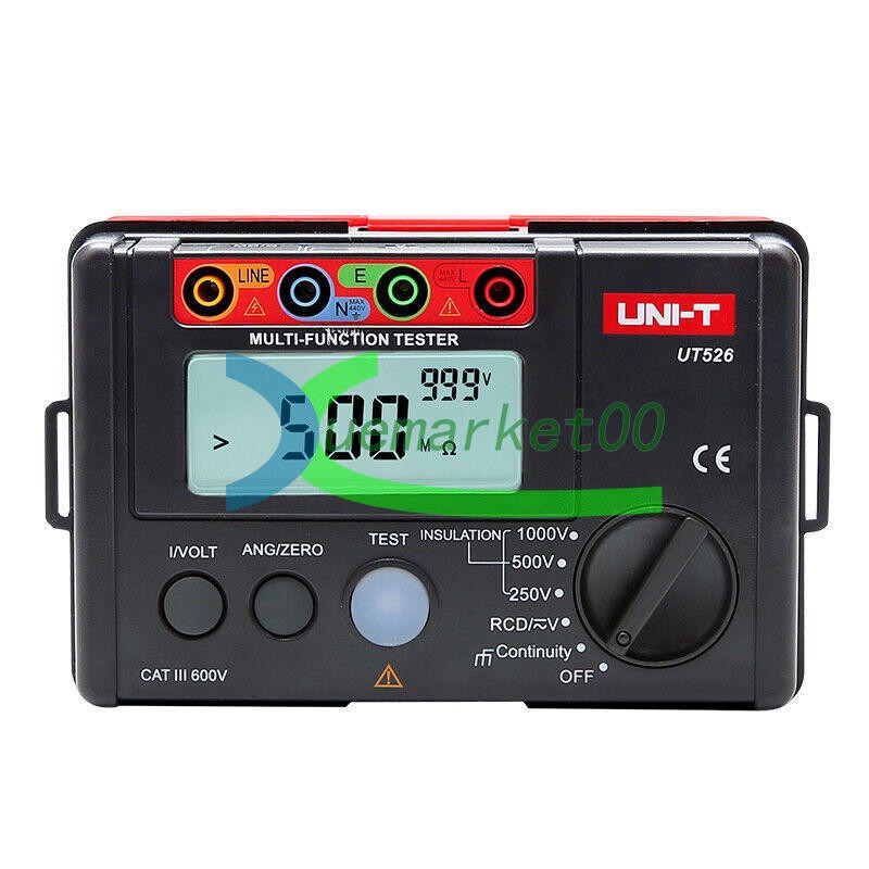 UNI-T UT526 Electrical Insulation Tester1000V 500MΩ RCD Test Continuity VAC/DC