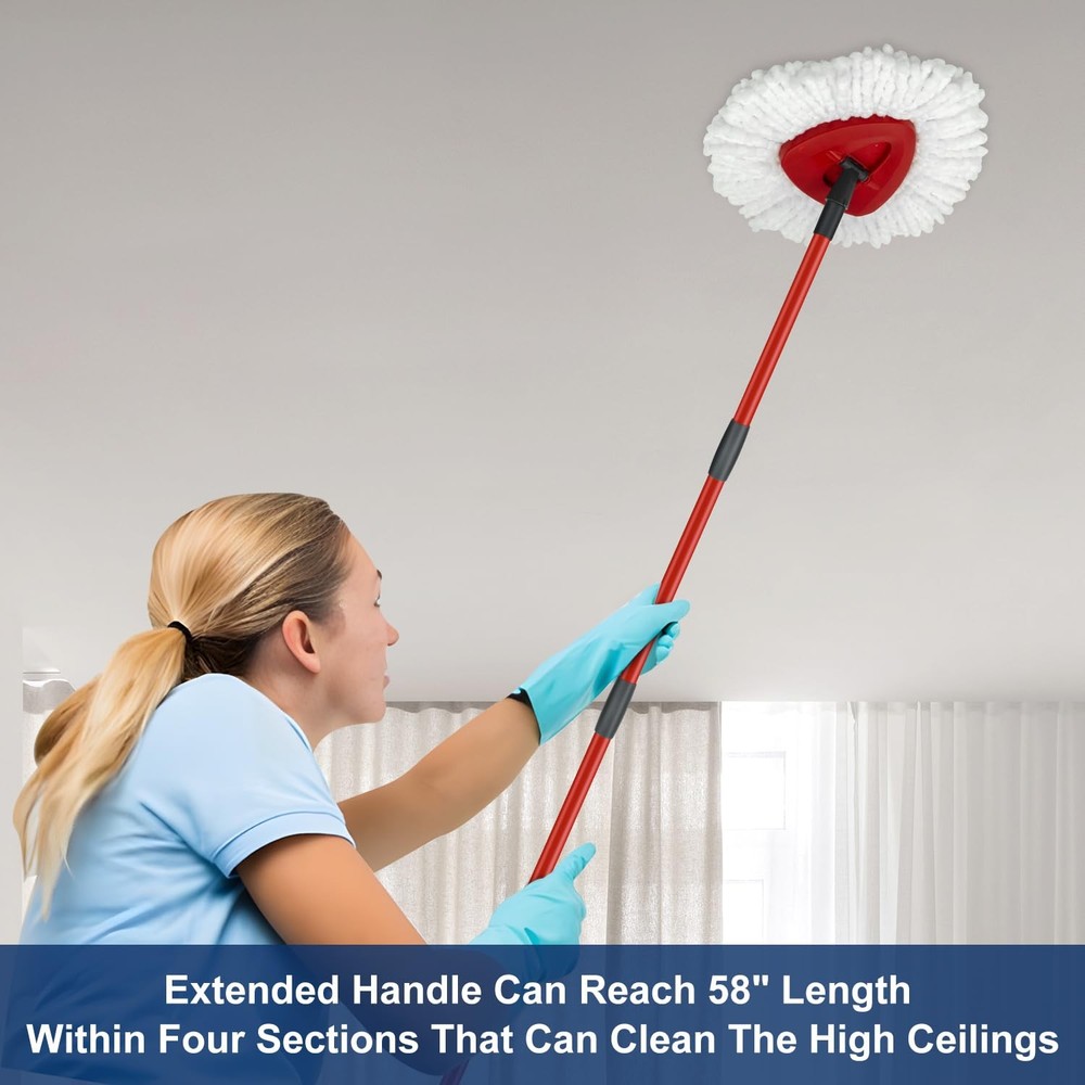 Mop Replace Heads Mop Handle and Mop Base Replacement for O Cedar EasyWring 1...