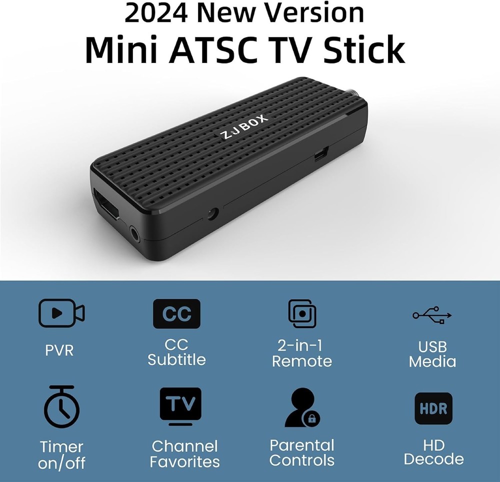 Compact Digital TV Tuner Box with Remote Control