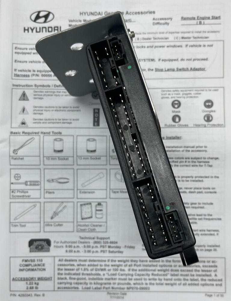 NEW OEM Hyundai Remote Start Control Module Brain ONLY+ Instructions 00056 ADU80