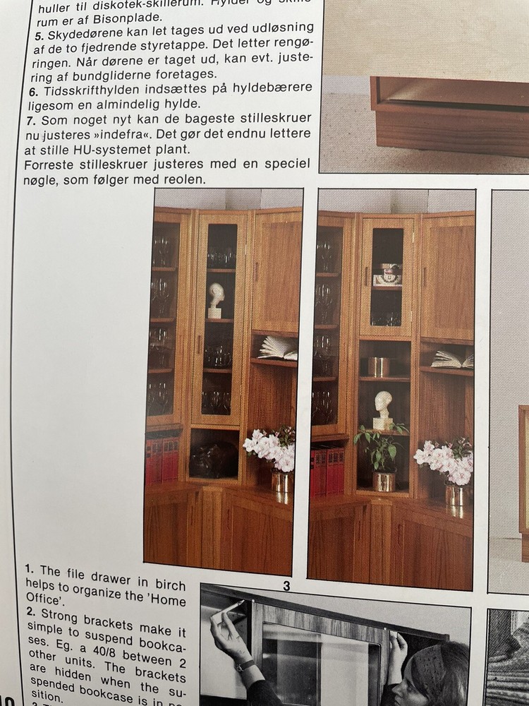 HUNDEVAD & CO VINTAGE DANISH TEAK Corner BOOKCASE CABINET