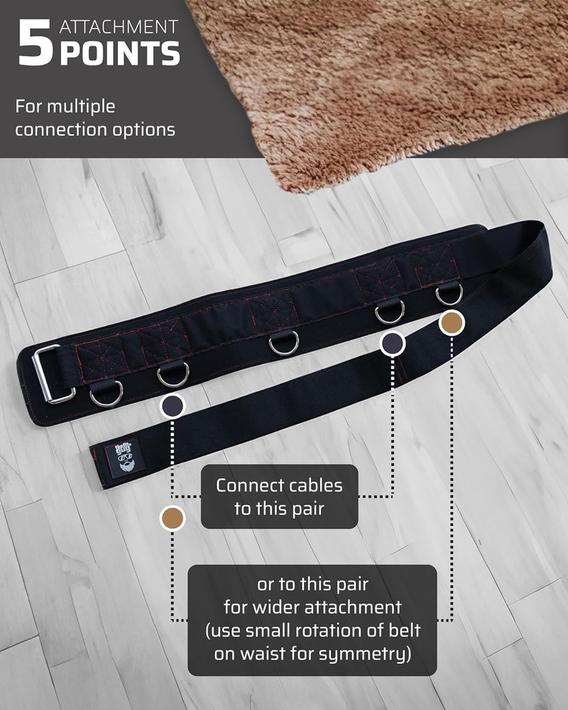Multi-Attachment Belt for Cable Machine and Smart Home Gym Squats and Hip Thrust