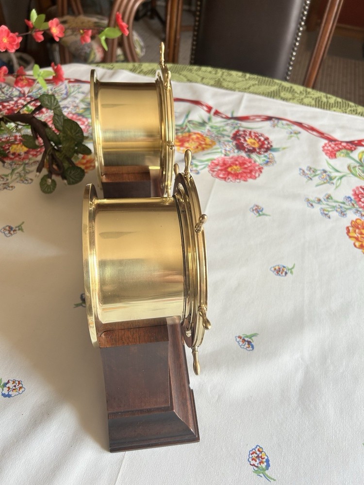 Seth Thomas Vintage Ship's Bell Clock - Barometer Set "SHIPMATES"