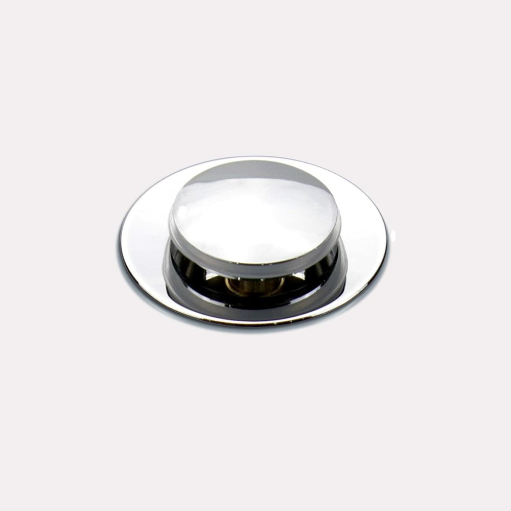 Lorixon Press Type Pop Up Drain Stopper Chrome Finish No Over Flow