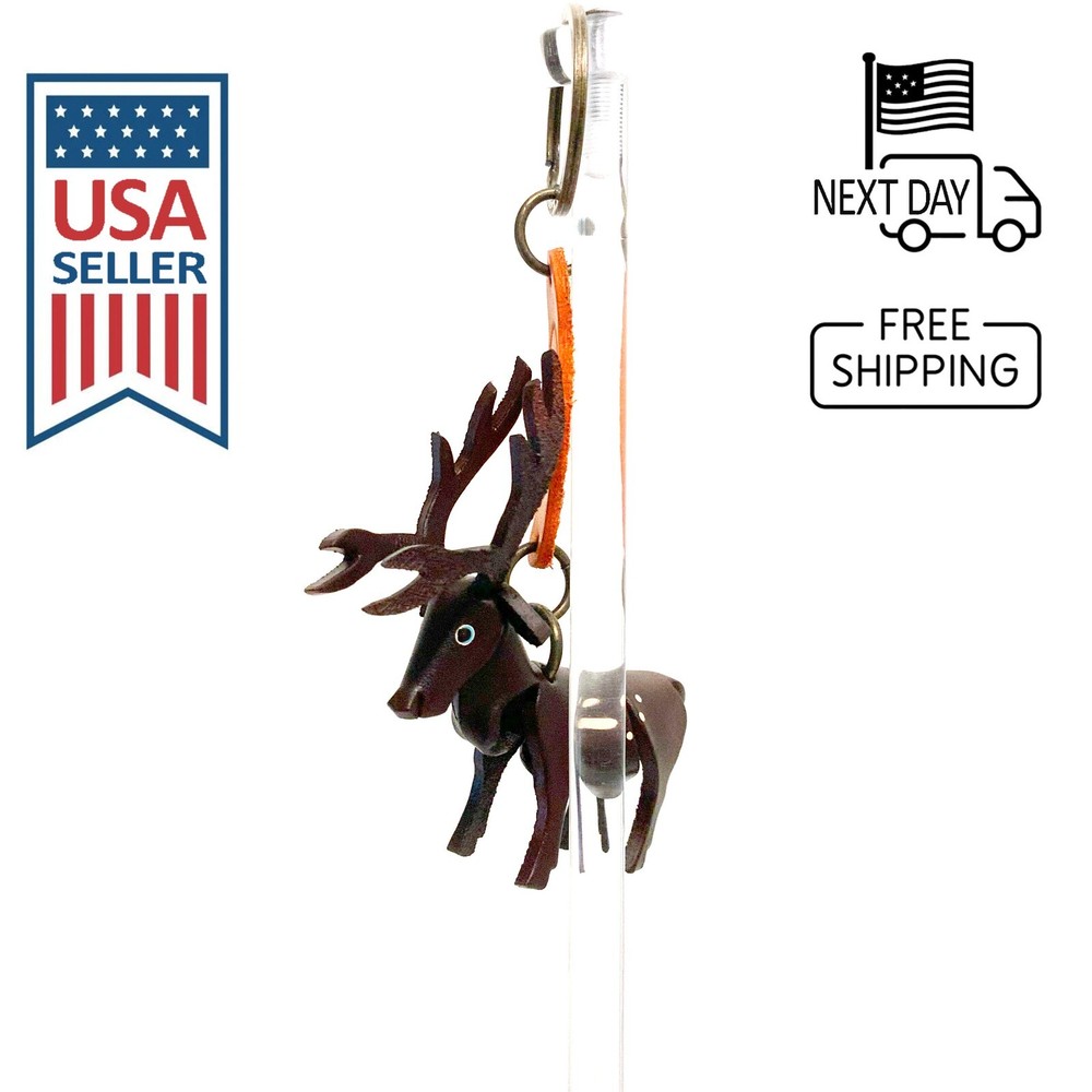Sika Deer (Brown) Handmade Leather Keyring