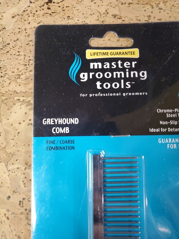 Master Grooming Tools 7 1/2" FINE COARSE Greyhound COMB Pet Grooming Chrome