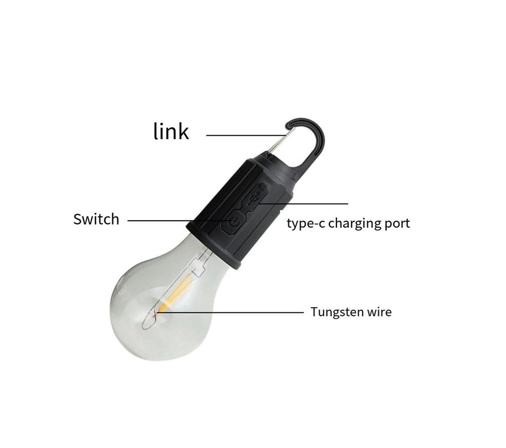 AntDau71® USB Type-C Rechargeable Bulb 3 Modes for Camping - 2 Pieces