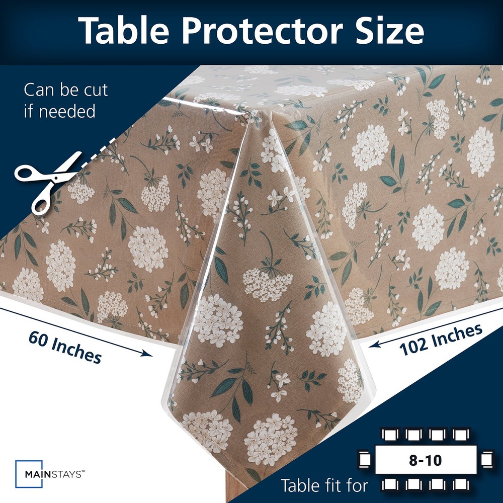 Mainstays Clear PEVA Table Protector 60" x 102" Rectangle