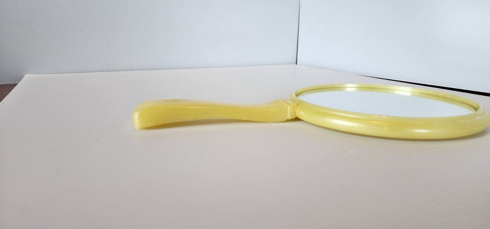 VTG Hand Mirror Celluloid or Bakelite Plastic 10"x6"