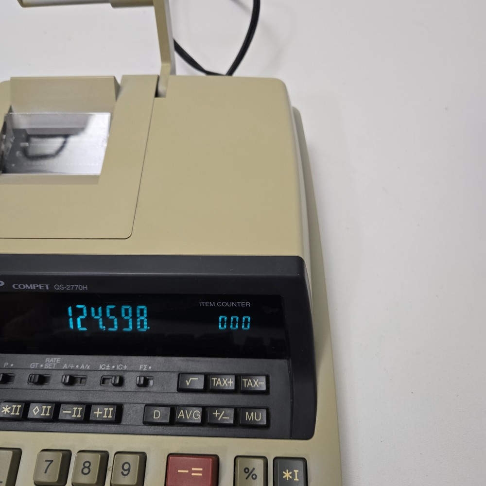 Sharp Compet QS-2770H Heavy Duty Print Calculator Tested Working