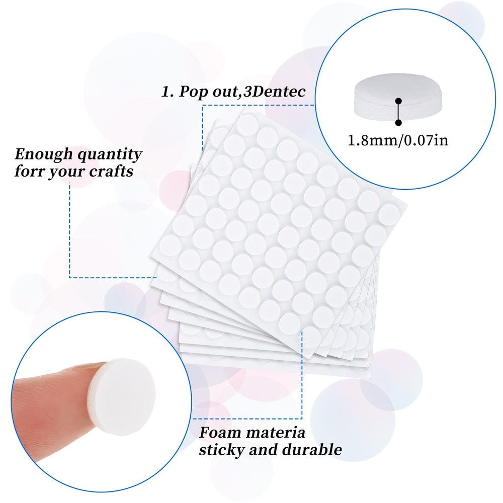 Hariendny 672 Pcs Double Sided Foam Dots Scrapbooking Adhesive Foam Dots Circ...