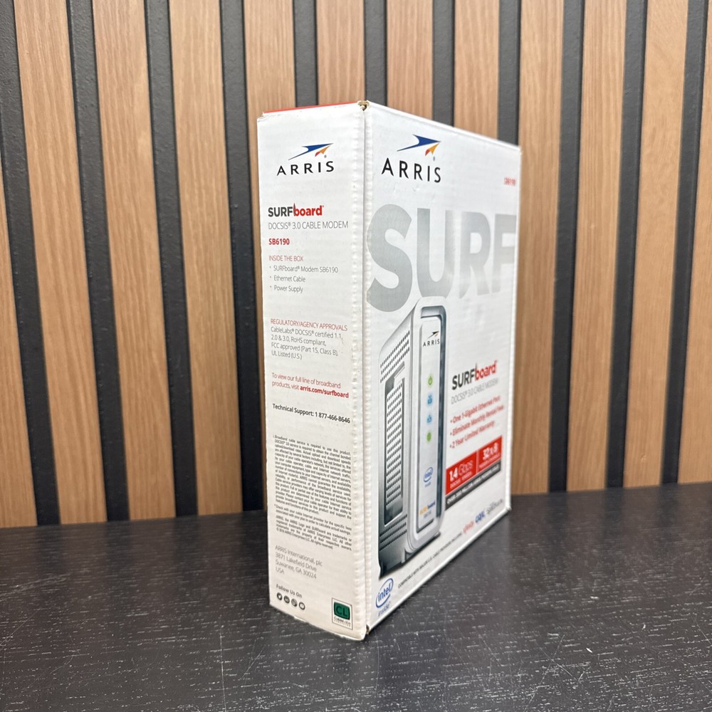 ARRIS SURFboard White SB6190 DOCSIS 3.0 Cable Modem internet computer 1.4gbps