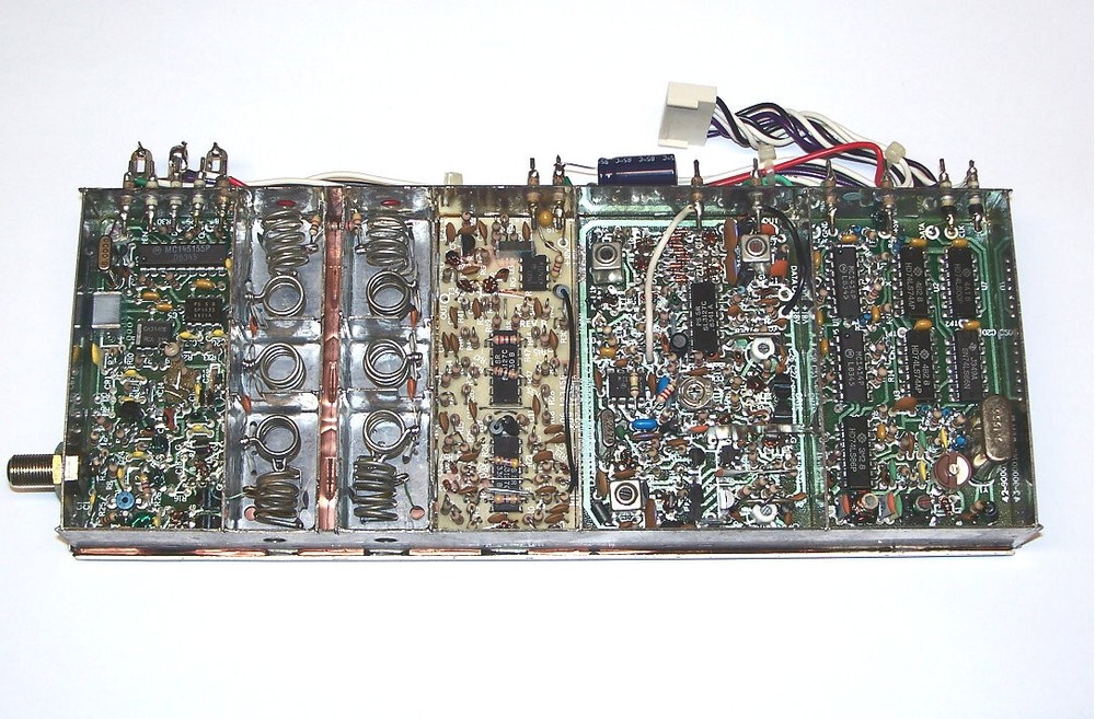 RF Electronics board LOADED Analog Digital radio COMPONENTS SHIELDED METAL case