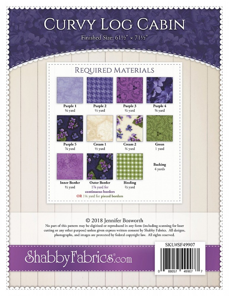 Curvy Log Cabin Quilt Pattern by Shabby Fabrics