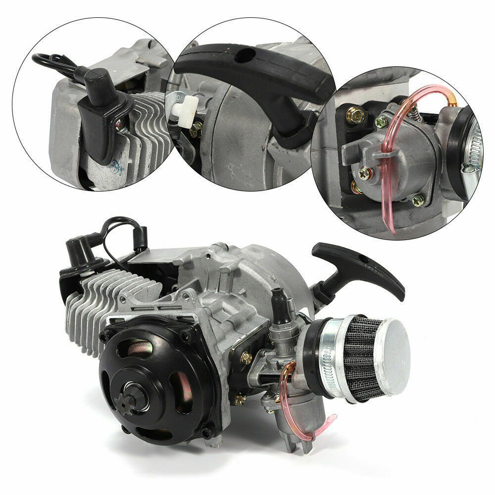 49CC Pull Start Engine Motor Mini Pocket Rocket PIT Quad Dirt Bike ATV 2 Stroke