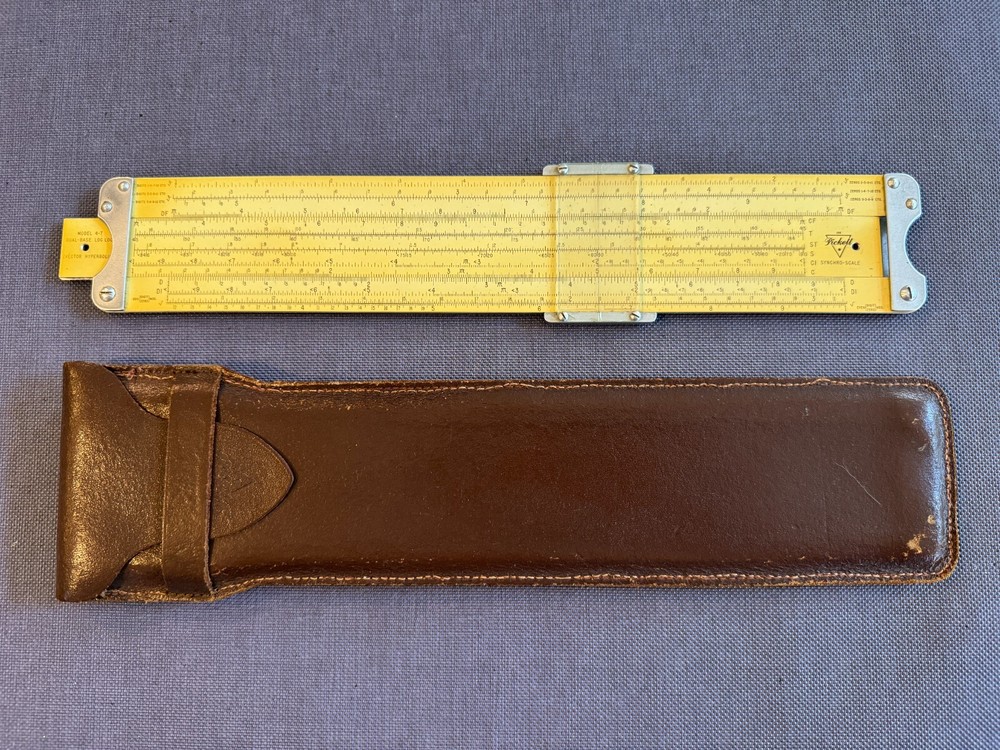 Pickett Model 4-T Dual-Base Log Log Vector Hyperbolic Slide Rule w/ Brown Case