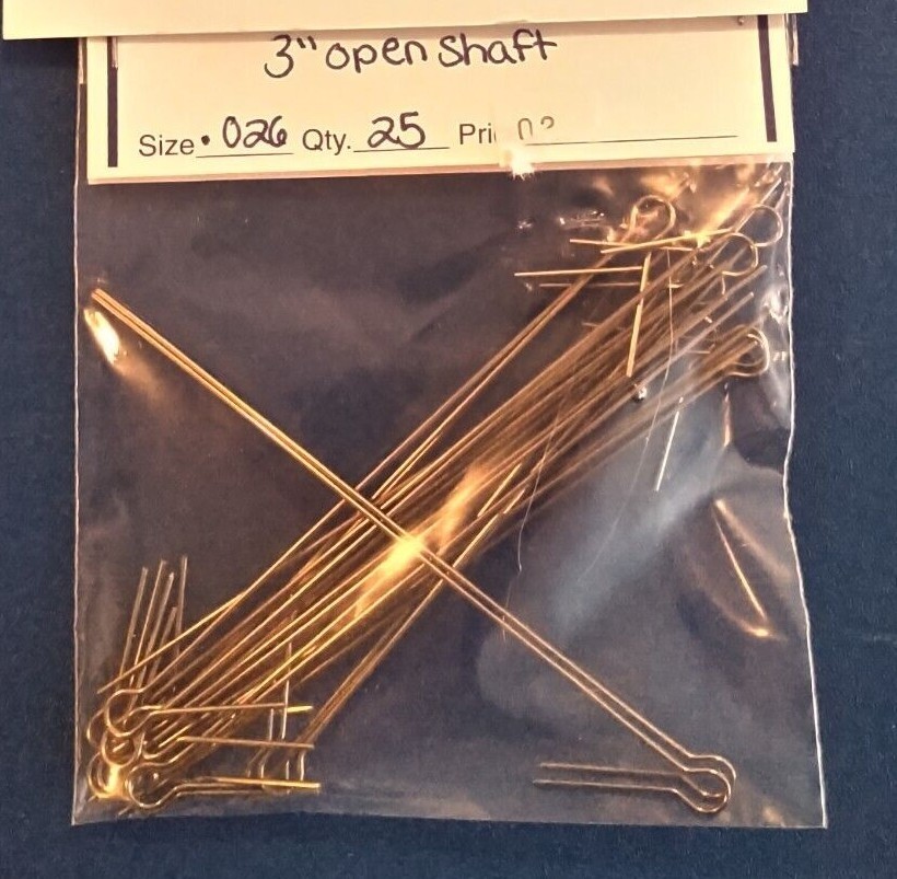 25 OPEN STAINLESS STEEL LURE SHAFT WIRE FORMS 3"