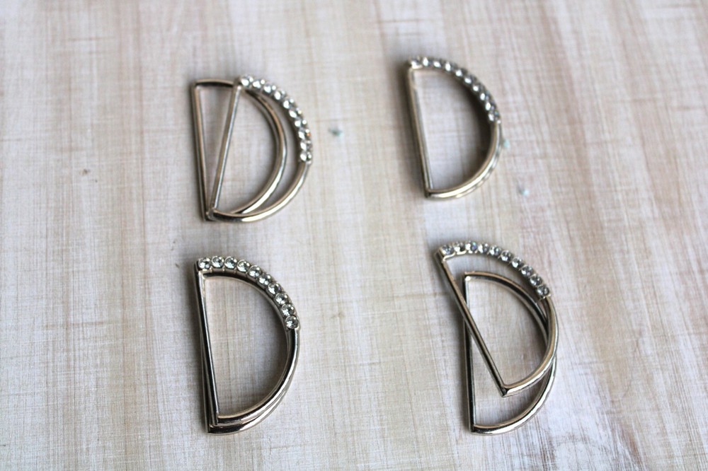 D ring rhinestone belt buckle for Webbing, Leather and Fabric