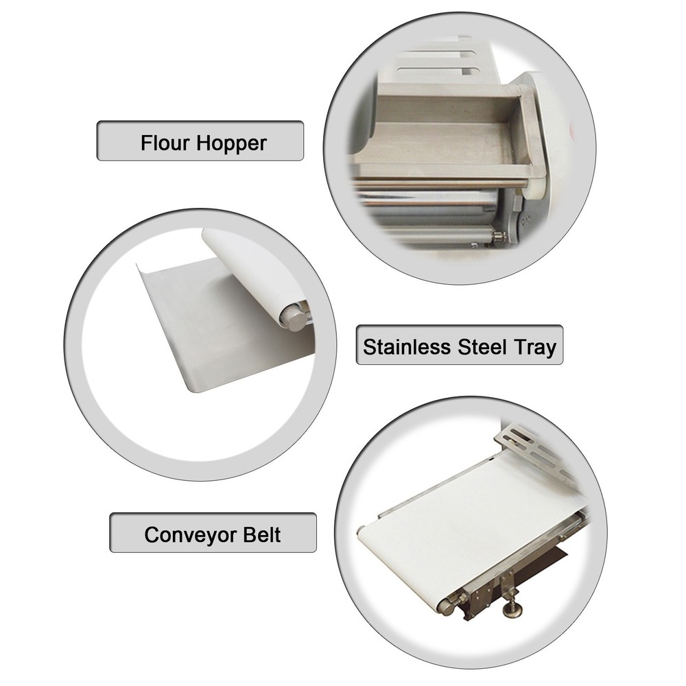 110V 550W Folding Dough Sheeter Machine 1-32mm Thickness Adjustable
