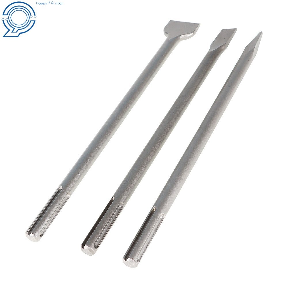 3 Pack SDS Max Bits Set Long-Point Chisel Scaling Chisel Flat Chisel 16"