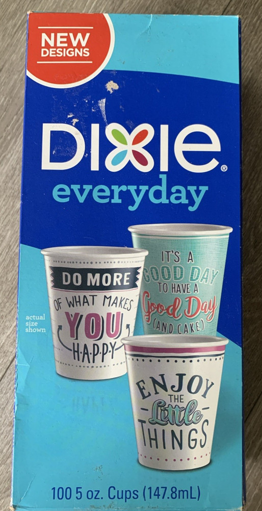 Dixie Cups Full Box 5oz Disposable Cup 100 Everyday All Purpose Inspiration NOS