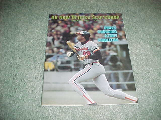 1980 Baltimore Orioles v Cleveland Indians Baseball Program Kenny Singleton