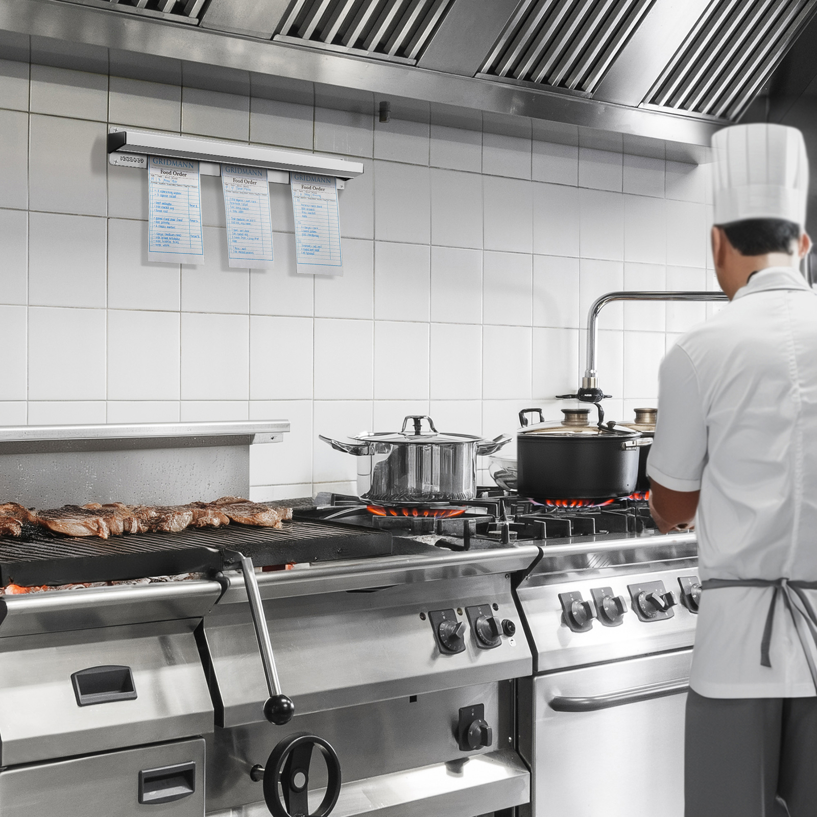 Slide Check Racks, Aluminum Ticket Holders for Restaurant Kitchen Food Orders