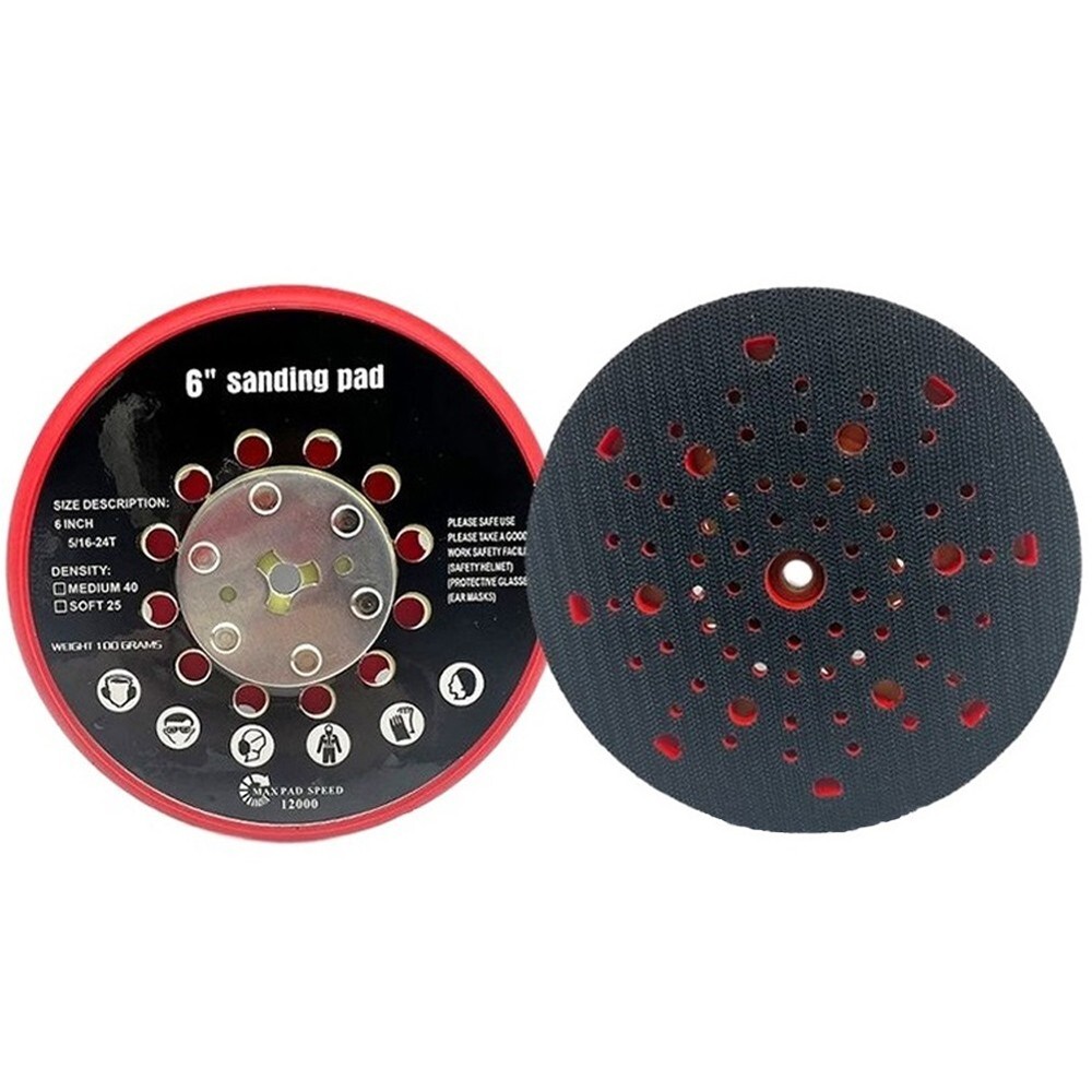 1* 6 Inch Sanding Pad Medium & Multi-Hole Back-up For Bosch RSM6045