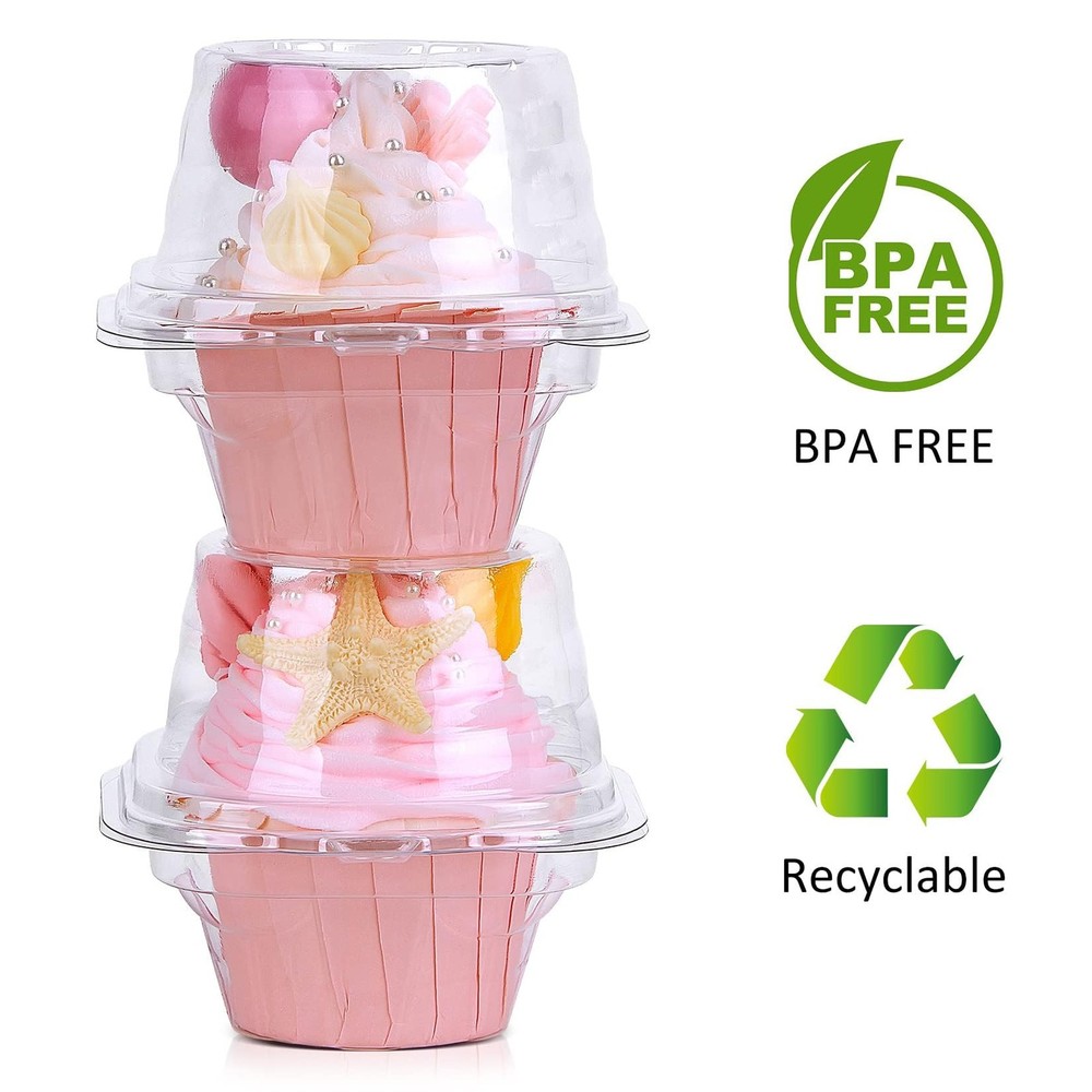 Cupcake Boxes Individual Cupcake Containers 50 Packs Regular Single Cupcake Hold