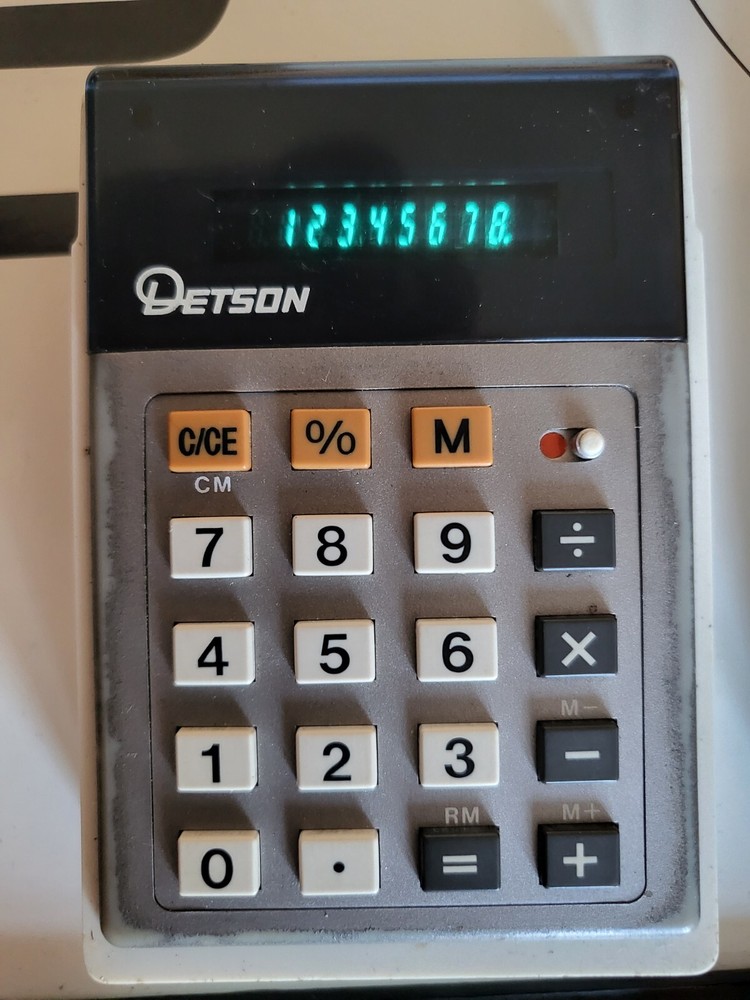 RARE DETSON E341 CALCULATOR & LEATHER CASE