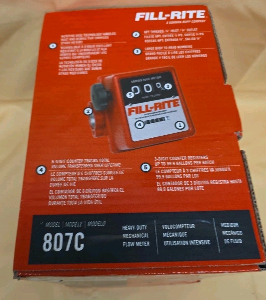 Fill-Rite Heavy Duty Mechanical Flow Meter 807C