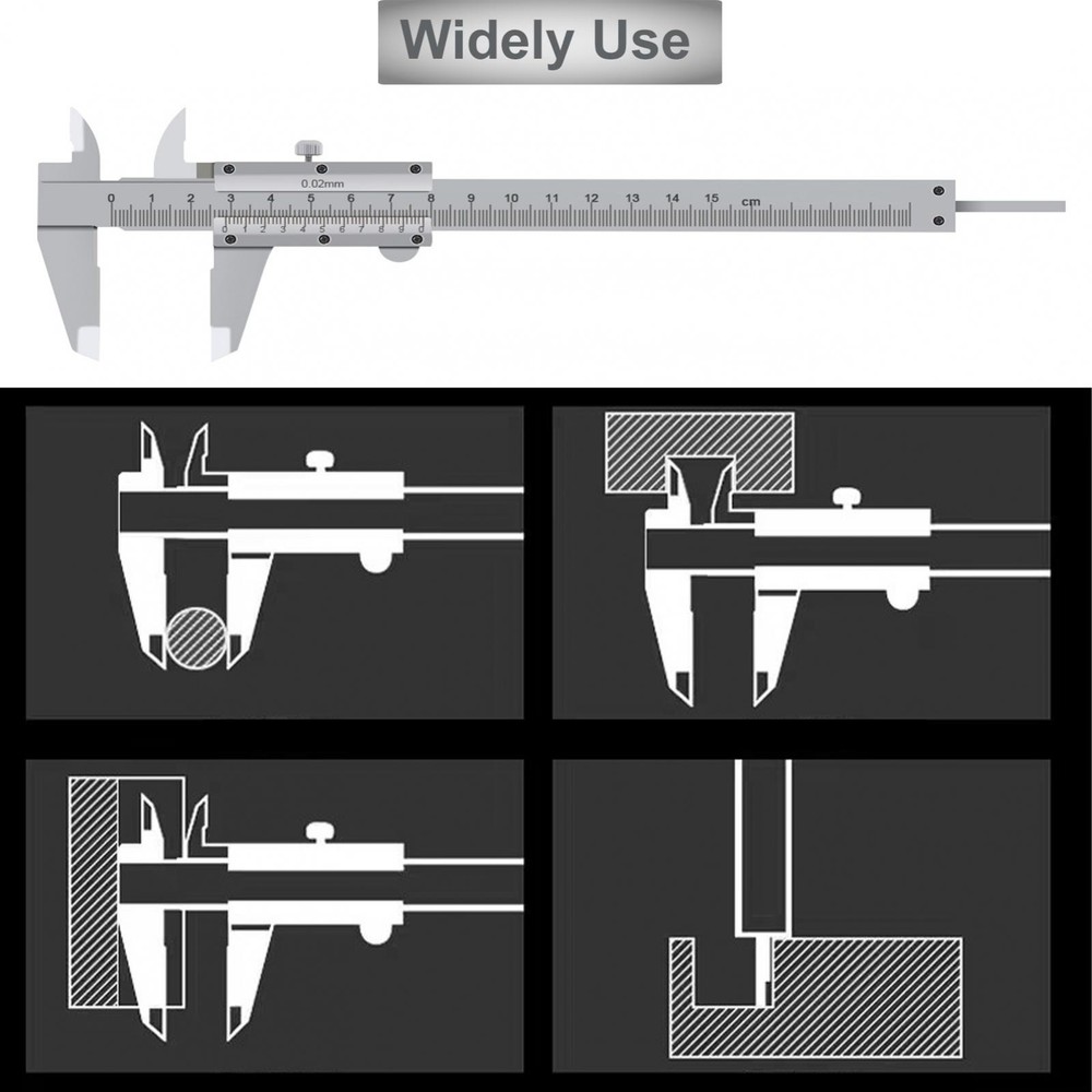 150mm Vernier Calipers 0.02mm Manual Measuring Tool High Precision US Fast ship