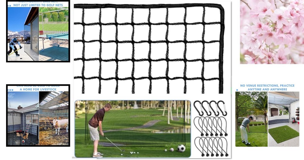 Versatile 10-40ft Heavy Duty Golf Practice Net - Perfect for Backyard Training