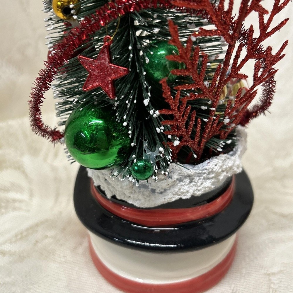 Vintage Snowman Vase Christmas Ornaments Assemblage Display Gift
